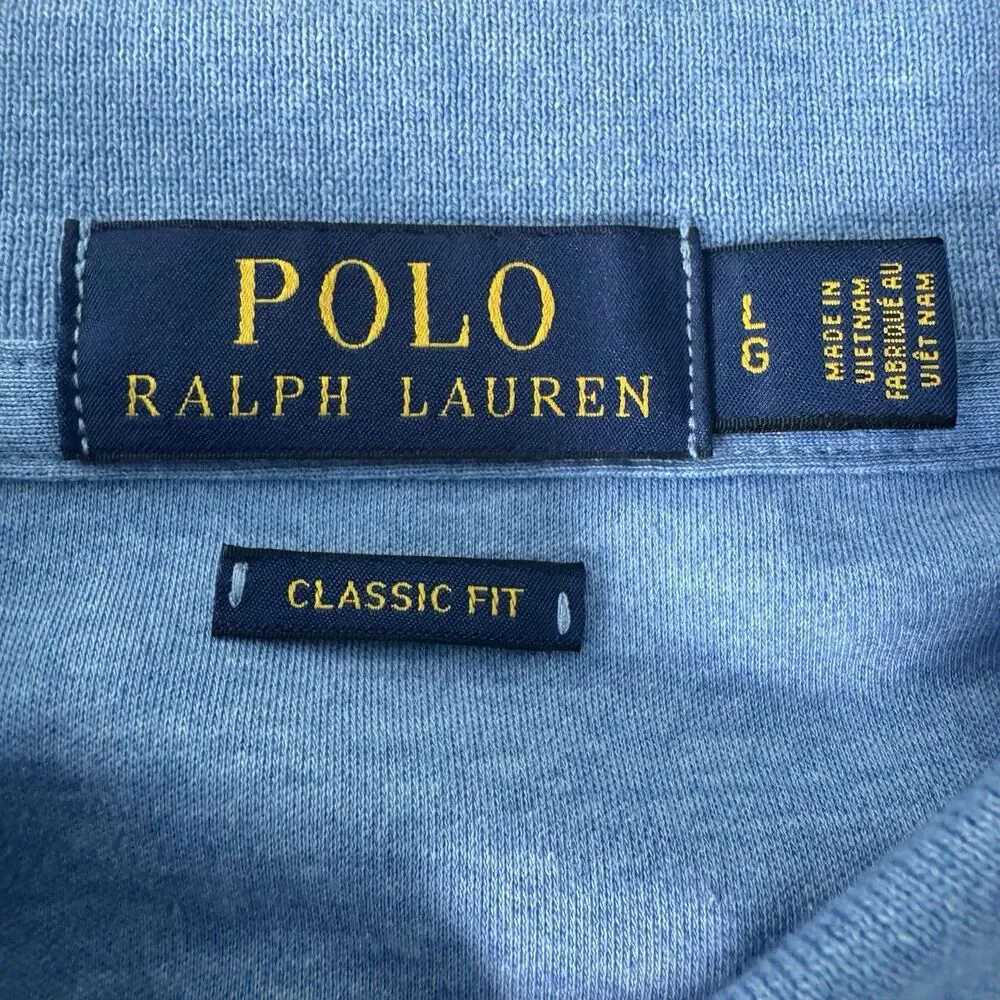 Polo Ralph Lauren Polo Shirt Men Large Blue Classic Fit Pony Logo Short Sleeve
